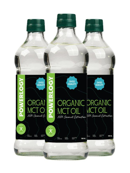 Powerlogy Organic MCT Oil 3 x 500 ml
